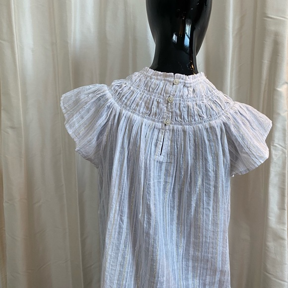 Loft white top with shimmer smock shell. Great shoulder accent ! - Picture 8 of 13